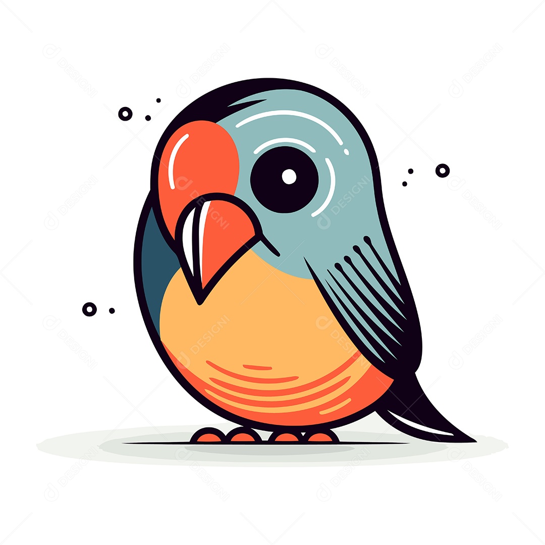 Passarinho de Desenho Animado Ilustração Vetor EPS