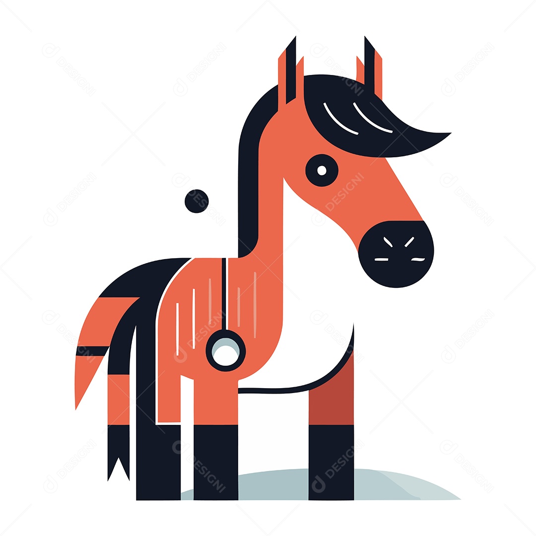 Cavalo de Desenho Animado Ilustração Vetor EPS