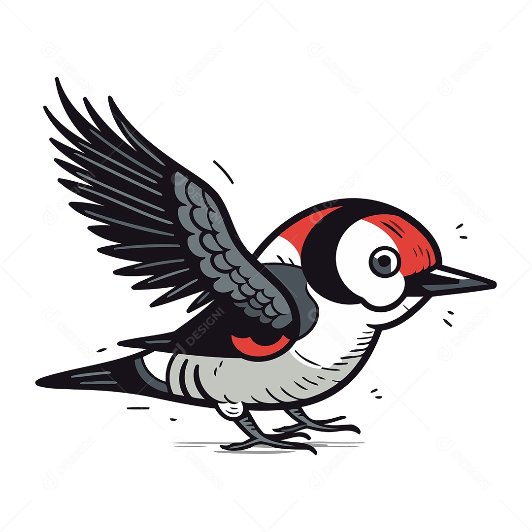 Pica Pau de Desenho Animado Ilustração Vetor EPS