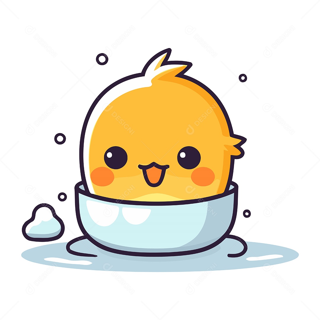 Pintinho de Desenho Animado Ilustração Vetor EPS