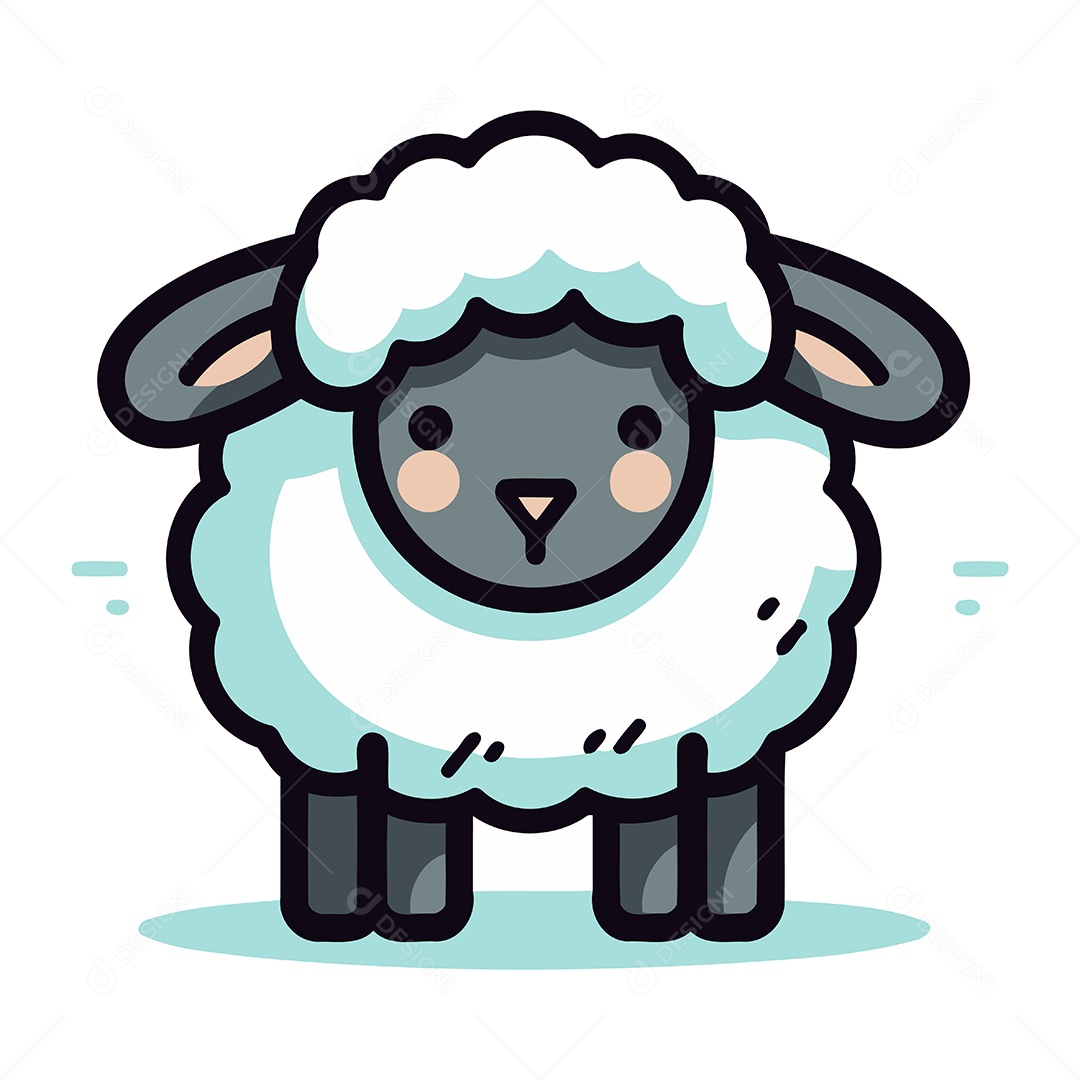 Ovelha de Desenho Animado Ilustração Vetor EPS