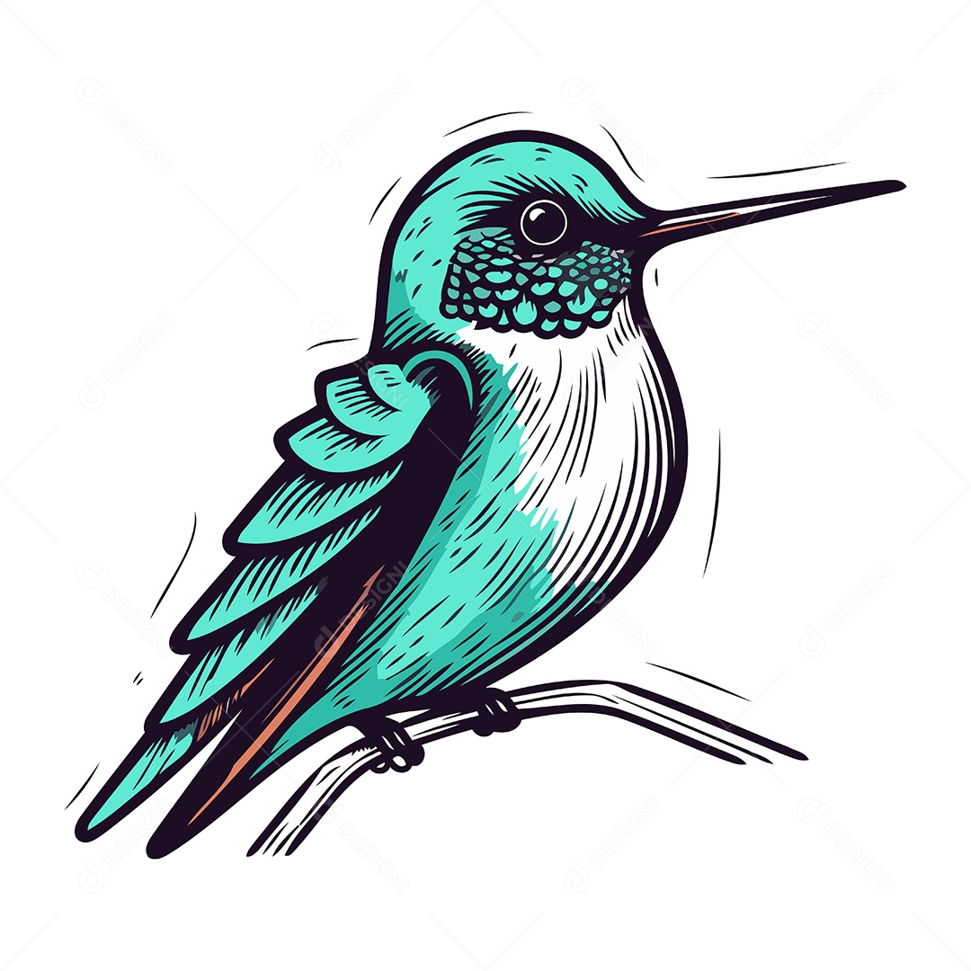 Beija Flor de Desenho Animado Ilustração Vetor EPS