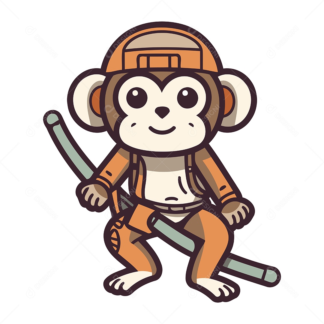 Macaco de Desenho Animado Ilustração Vetor EPS
