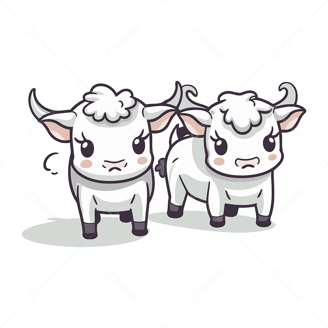 Vacas de Desenho Animado Ilustração Vetor EPS