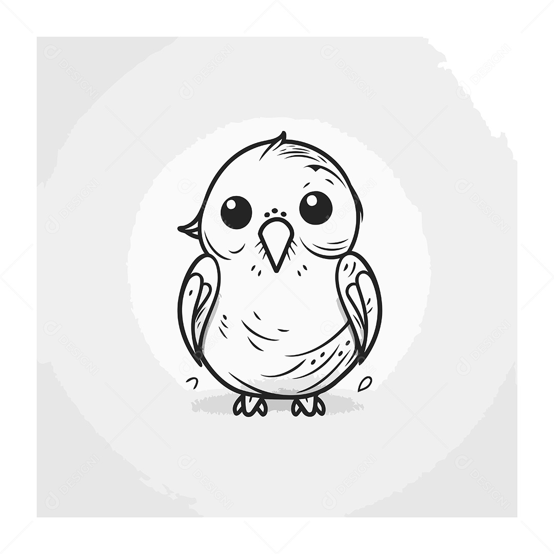 Coruja Fofa de Desenho Animado Ilustração Vetor EPS