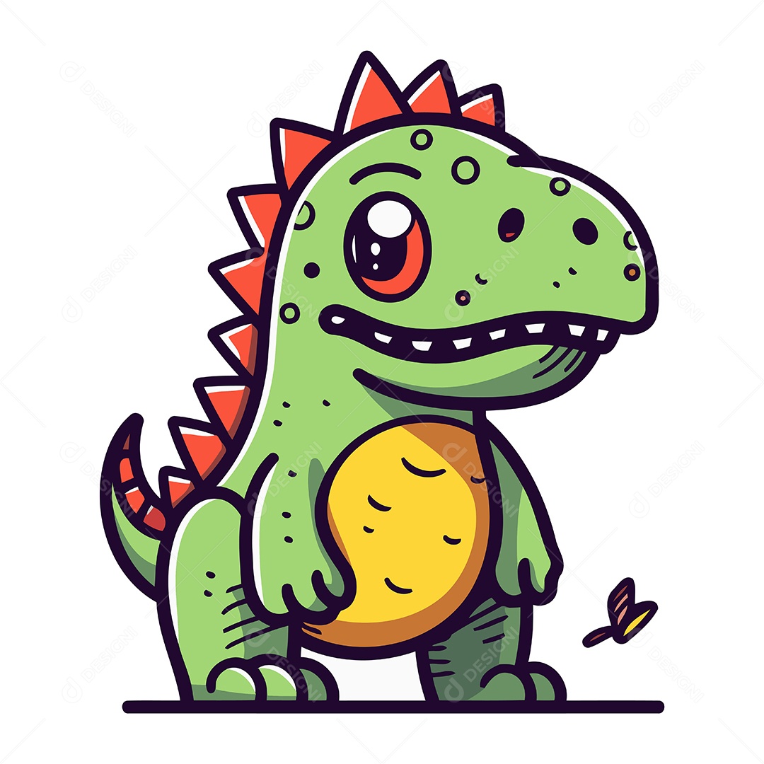 Dinossauro de Desenho Animado Ilustração Vetor EPS