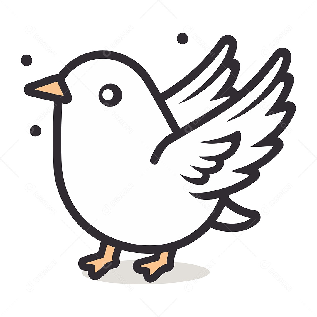 Pombo de Desenho Animado Ilustração Vetor EPS