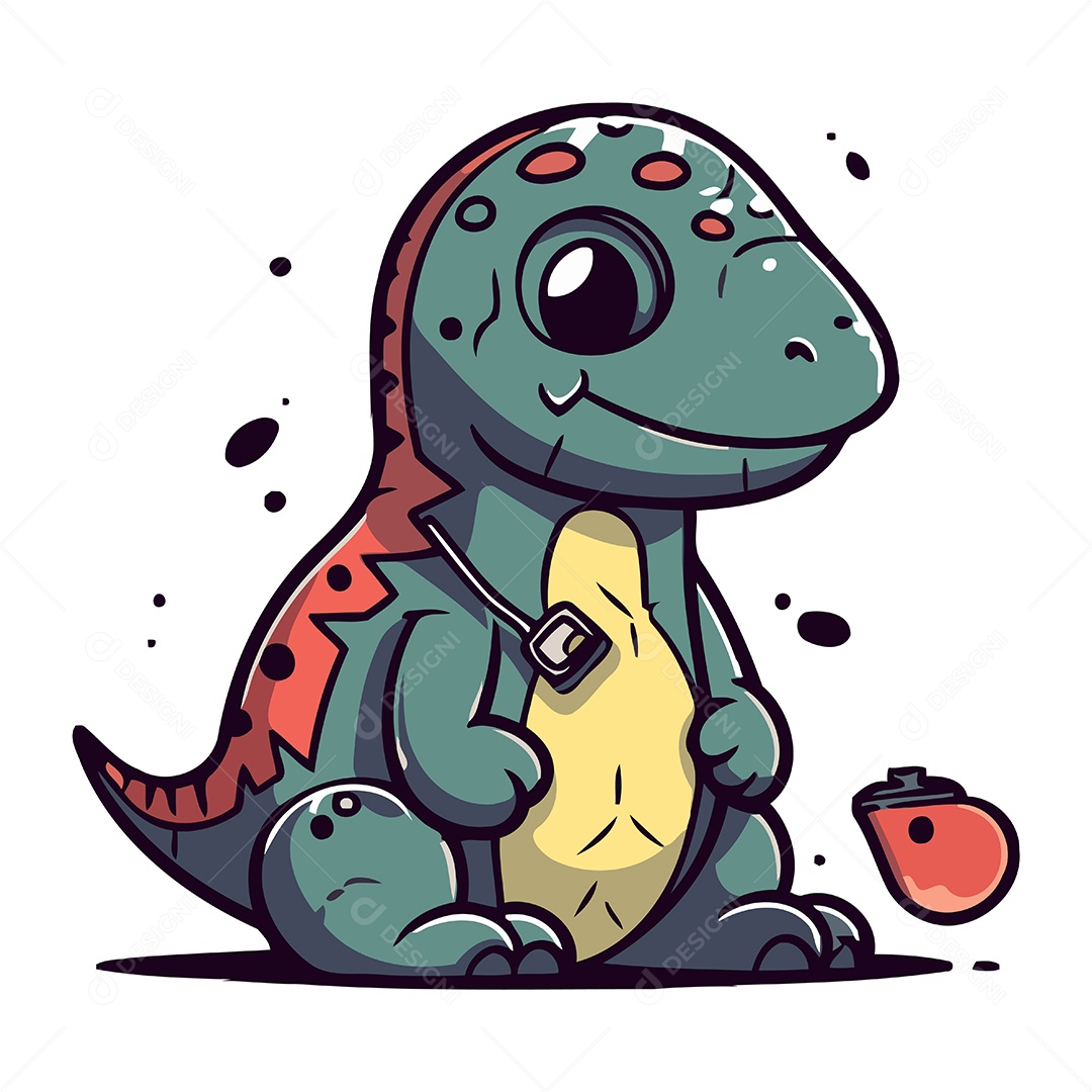 Dinossauro de Desenho Animado Ilustração Vetor EPS