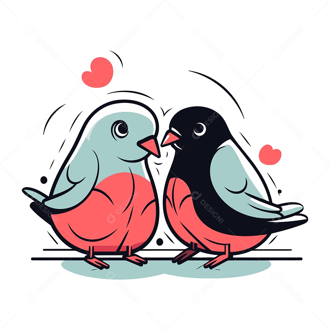 Pássaros de Desenho Animado Ilustração Vetor EPS