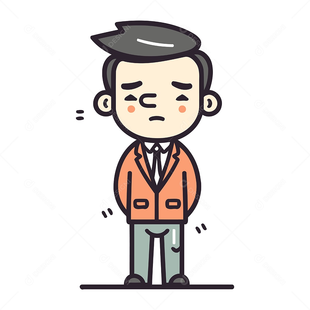 Empresário Vestindo Terno de Desenho Animado Ilustração Vetor EPS