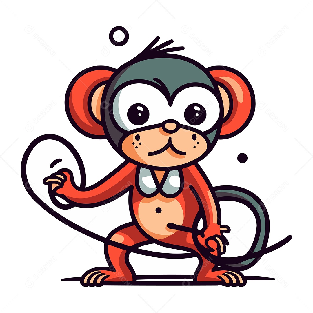 Macaco de Desenho Animado Ilustração Vetor EPS