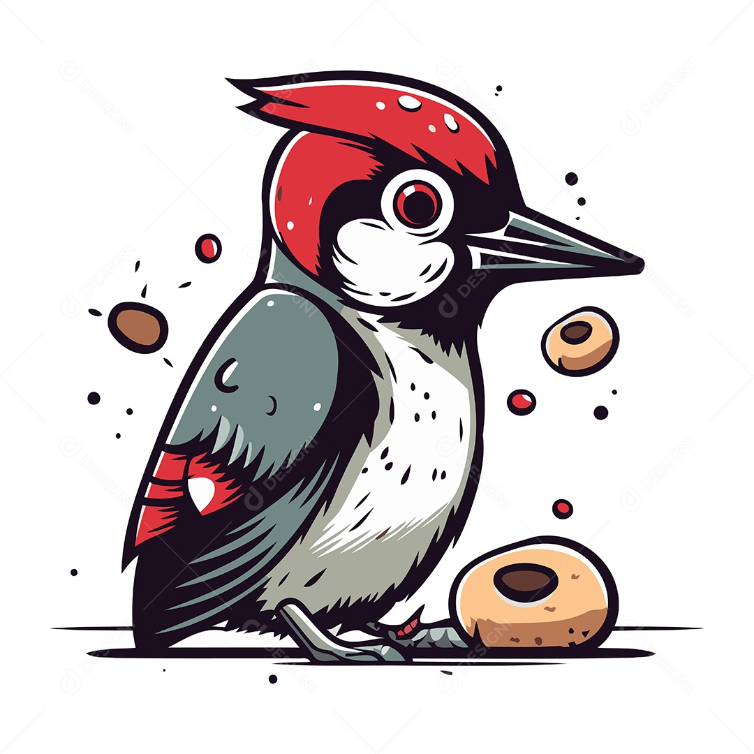 Pica Pau de Desenho Animado Ilustração Vetor EPS