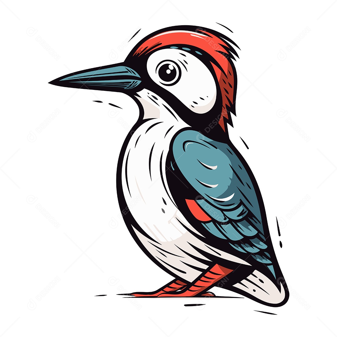 Pica Pau de Desenho Animado Ilustração Vetor EPS