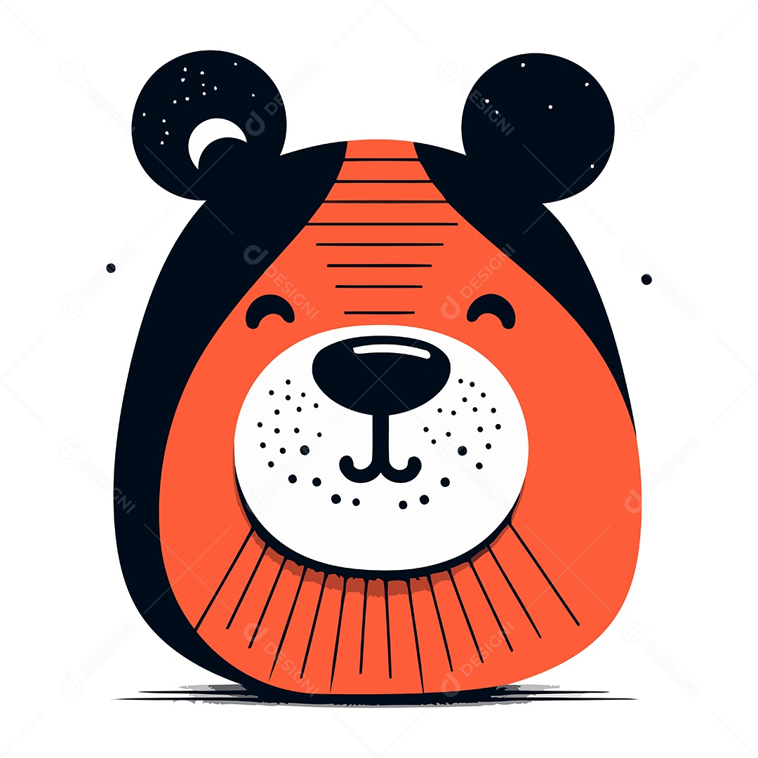 Cabeça de Urso Desenho Animado Ilustração Vetor EPS