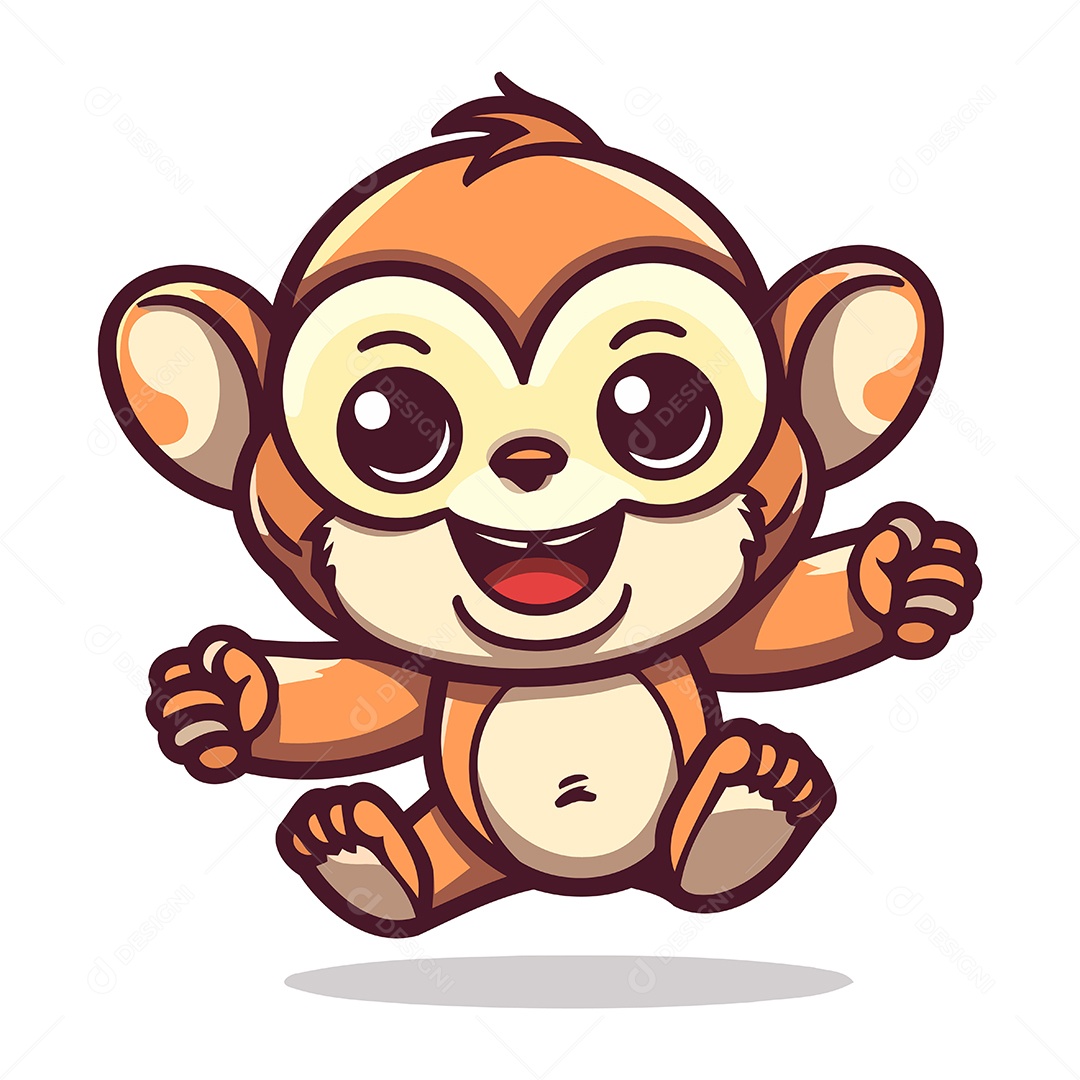Macaco de Desenho Animado Ilustração Vetor EPS