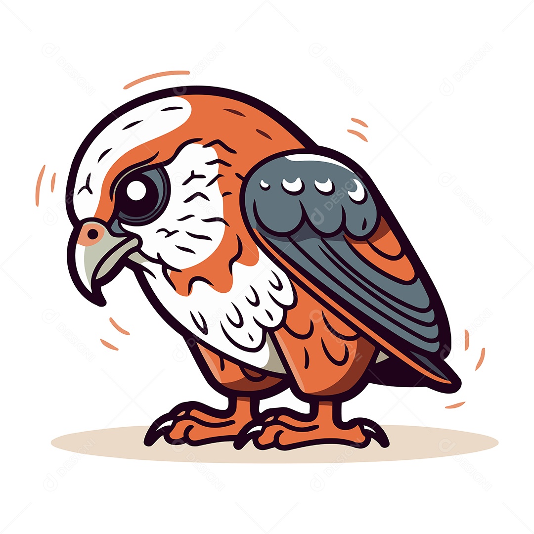 Falcão de Desenho Animado Ilustração Vetor EPS