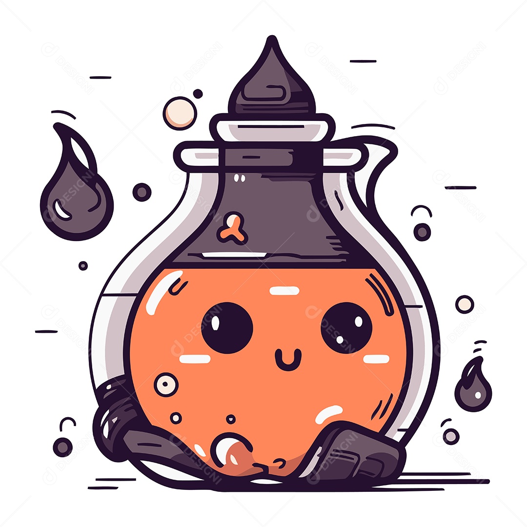 Poção de Bruxa Desenho Animado Ilustração Vetor EPS