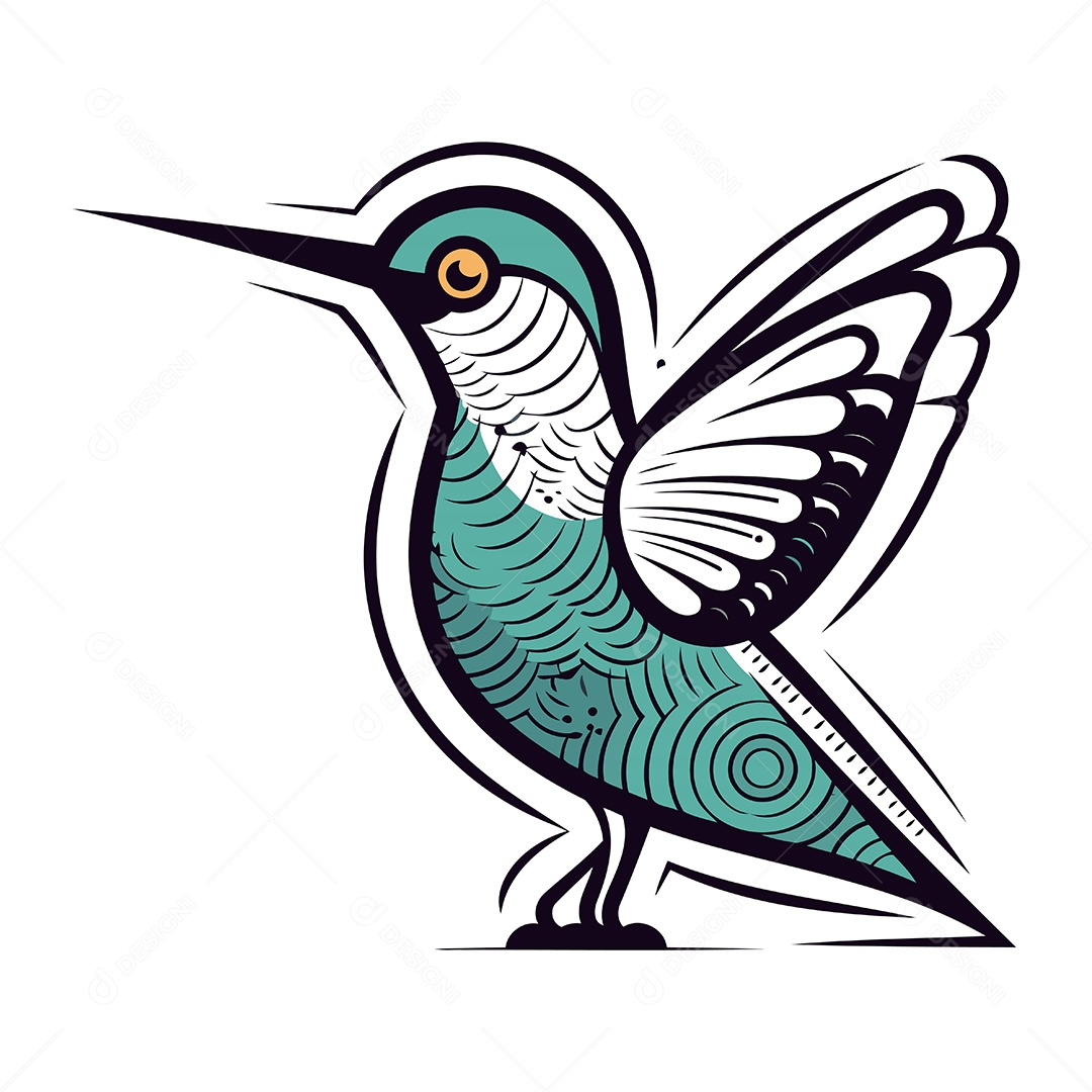 Beija Flor de Desenho Animado Ilustração Vetor EPS