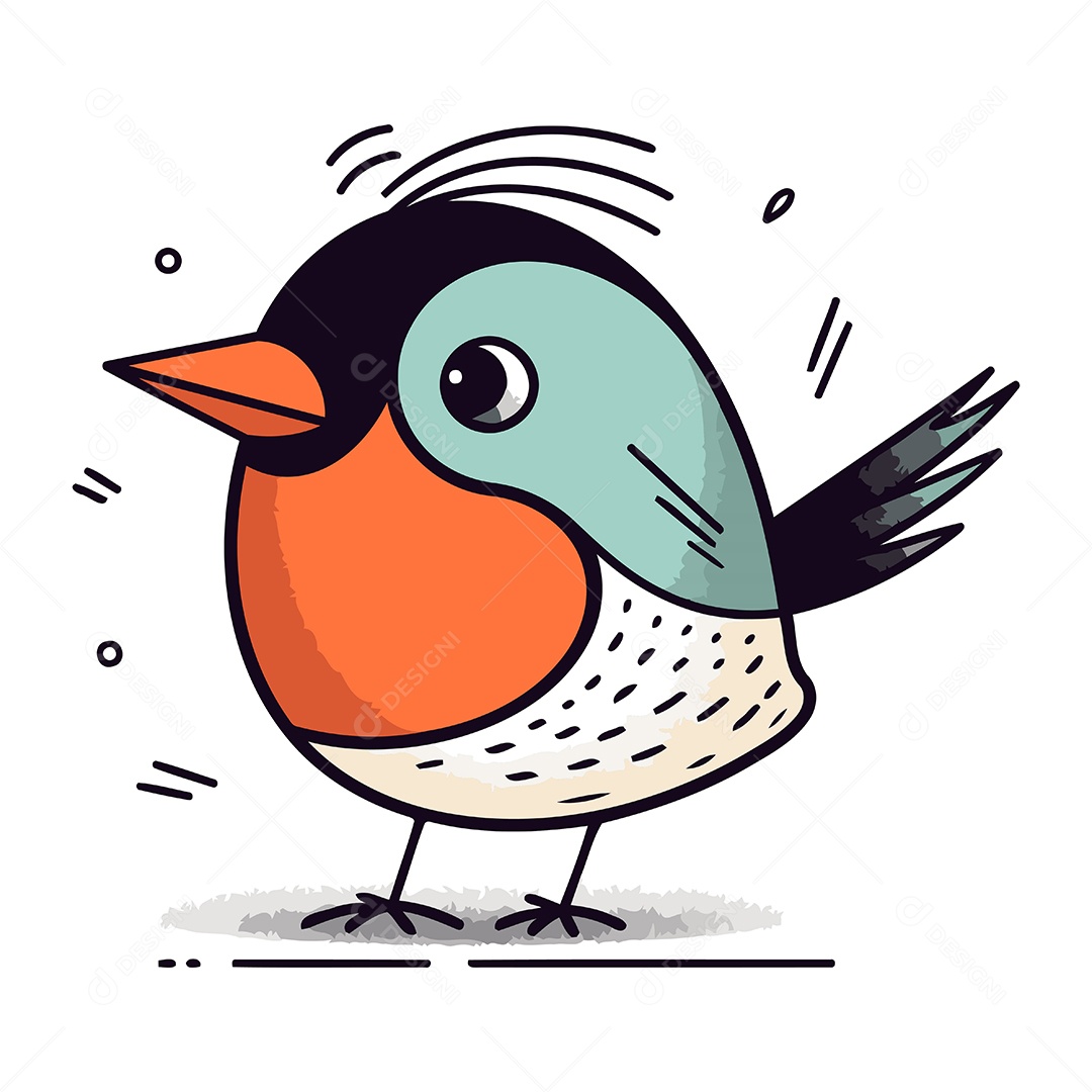 Passarinho de Desenho Animado Ilustração Vetor EPS