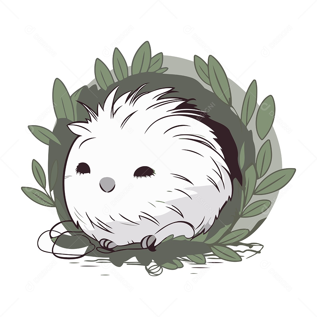 Ouriço Fofo de Desenho Animado Ilustração Vetor EPS