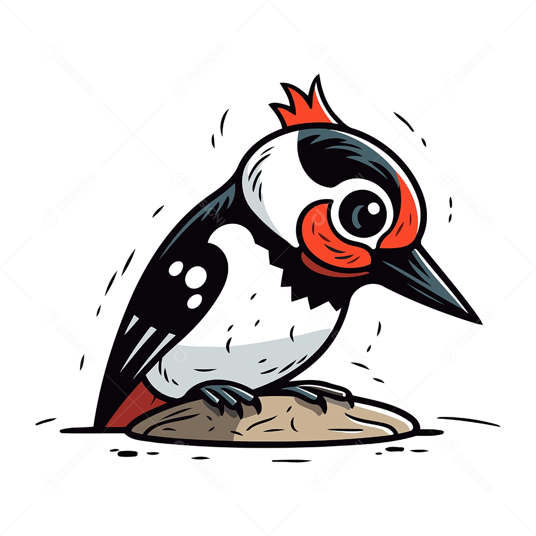 Pica Pau de Desenho Animado Ilustração Vetor EPS