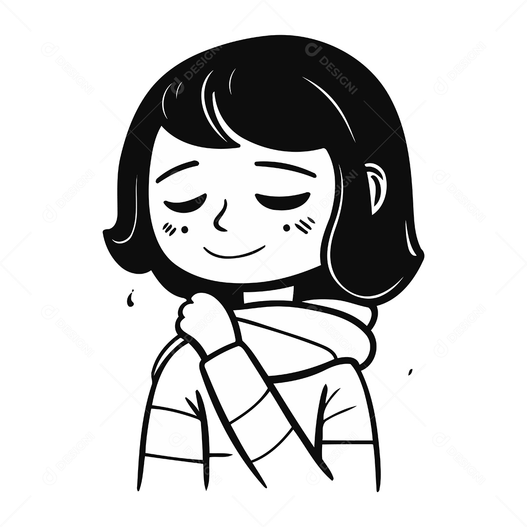 Menina Bonitinha de Desenho Animado Ilustração Vetor EPS