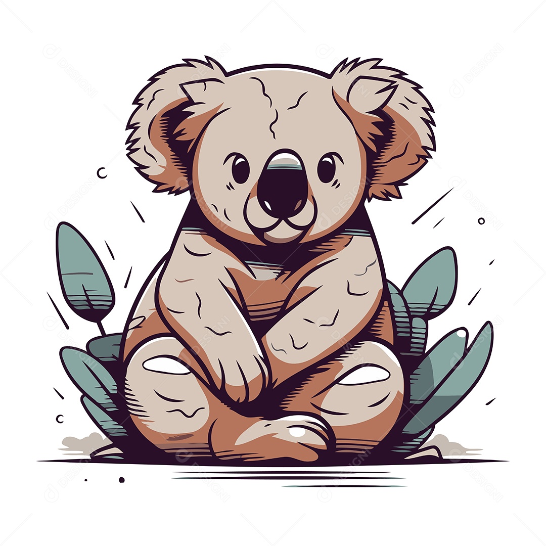 Coala de Desenho Animado Ilustração Vetor EPS