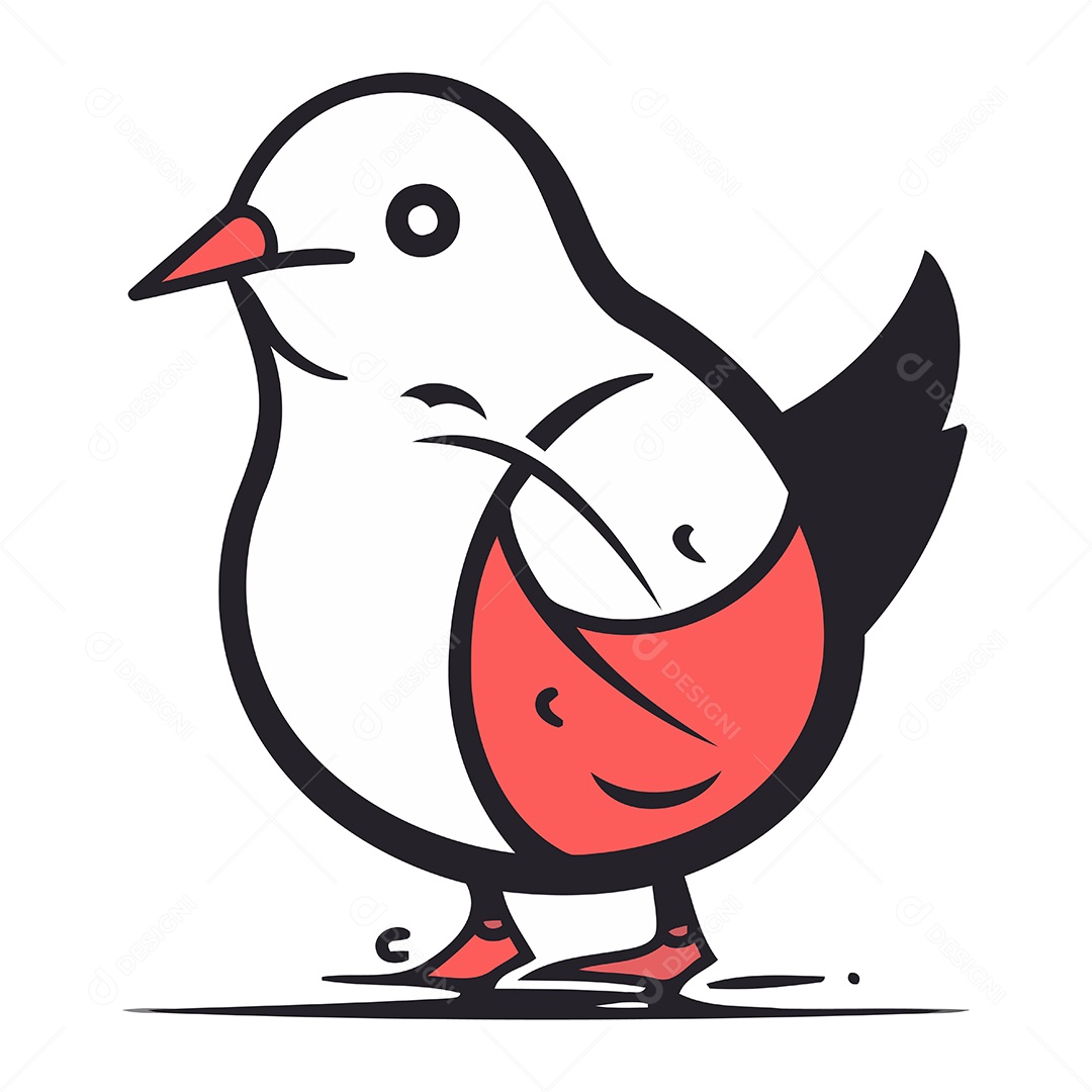 Pombo de Desenho Animado Ilustração Vetor EPS