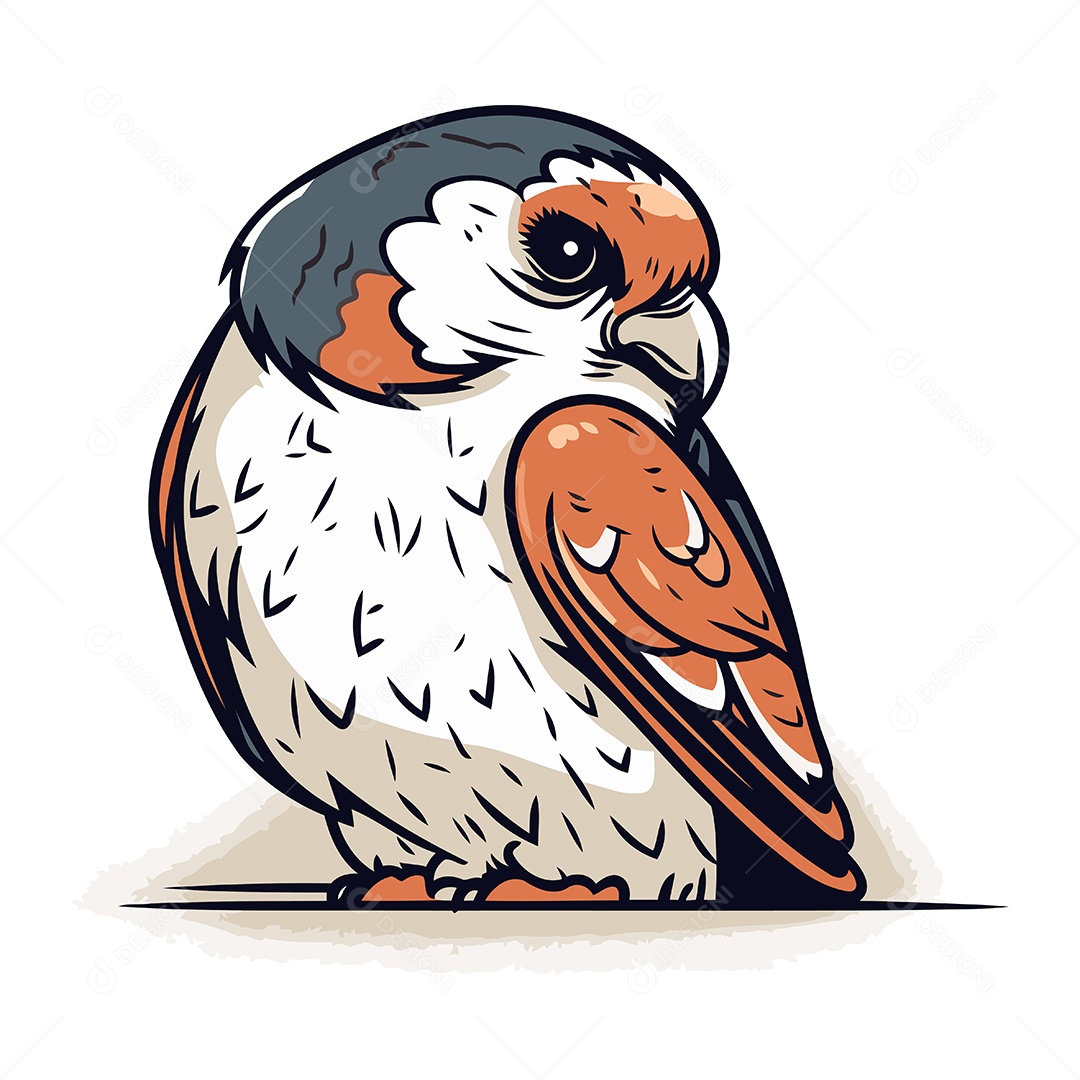 Falcão de Desenho Animado Ilustração Vetor EPS