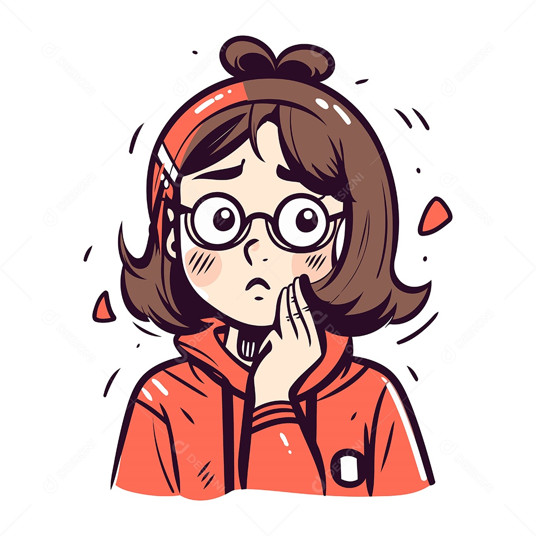 Mulher de Desenho Animado Ilustração Vetor EPS