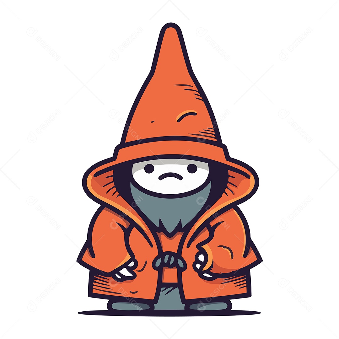 Bruxo de Desenho Animado Ilustração Vetor EPS