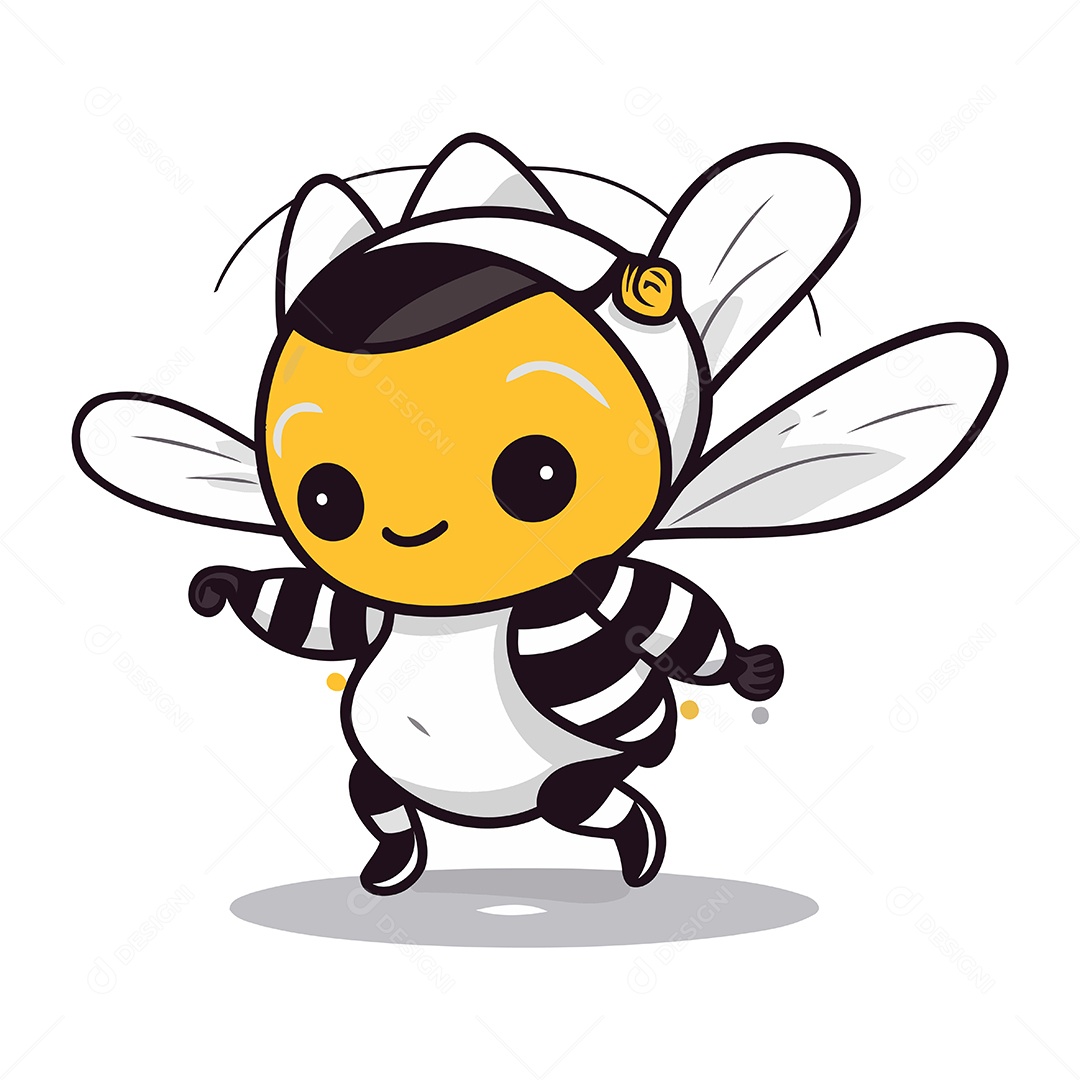 Abelha de Desenho Animado Ilustração Vetor EPS