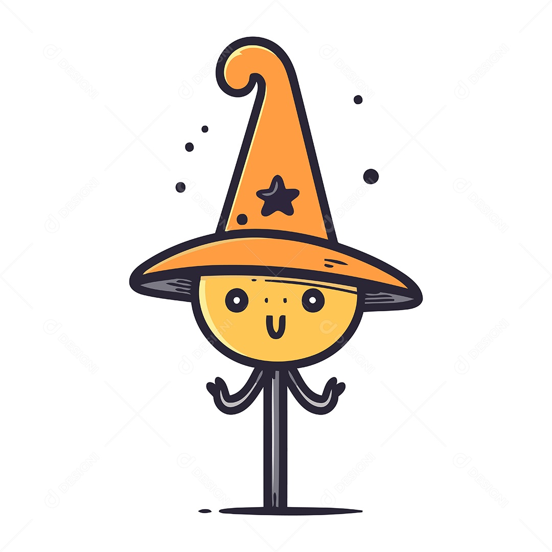 Bruxa Fofa de Desenho Animado Ilustração Vetor EPS