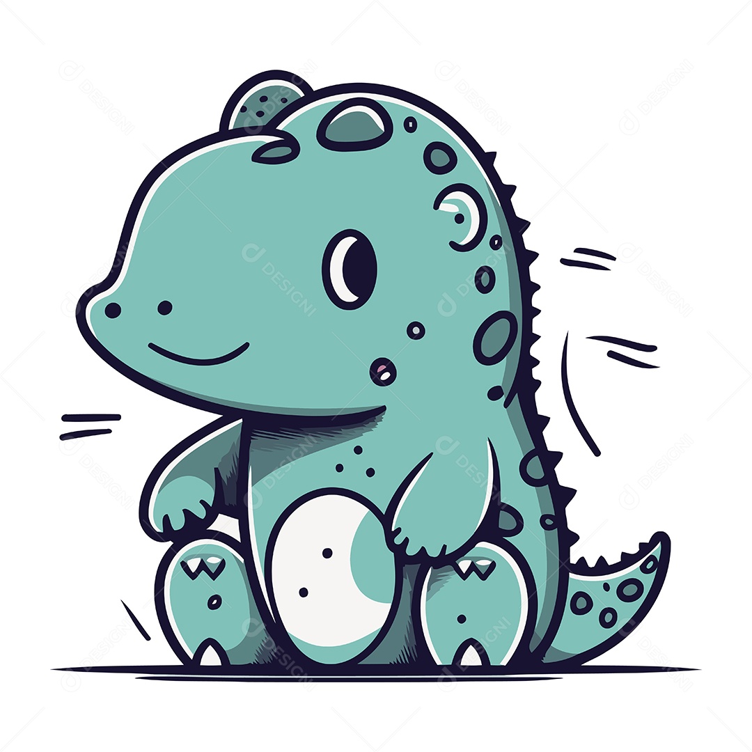 Dinossauro de Desenho Animado Ilustração Vetor EPS