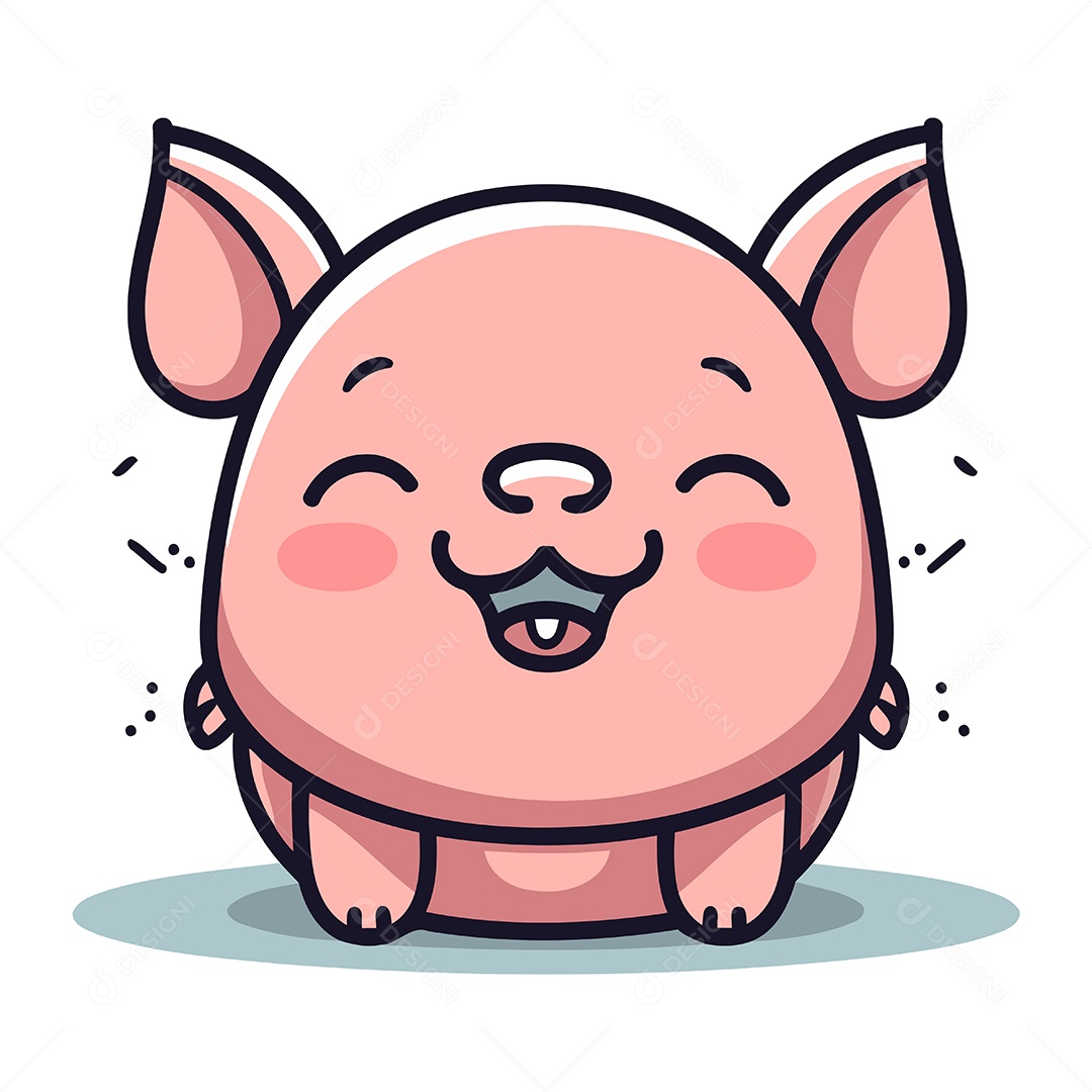 Porco de Desenho Animado Ilustração Vetor EPS