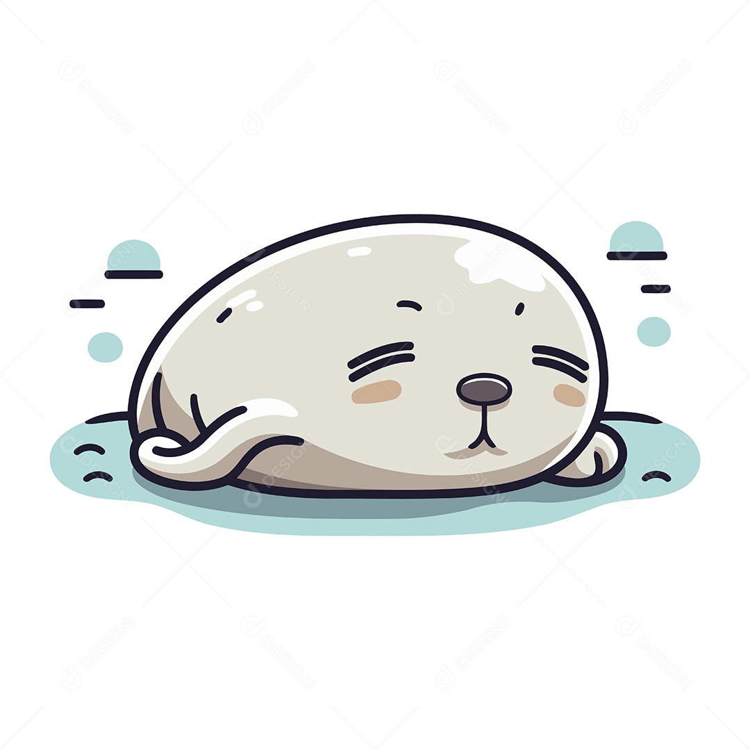 Foca de Desenho Animado Ilustração Vetor EPS