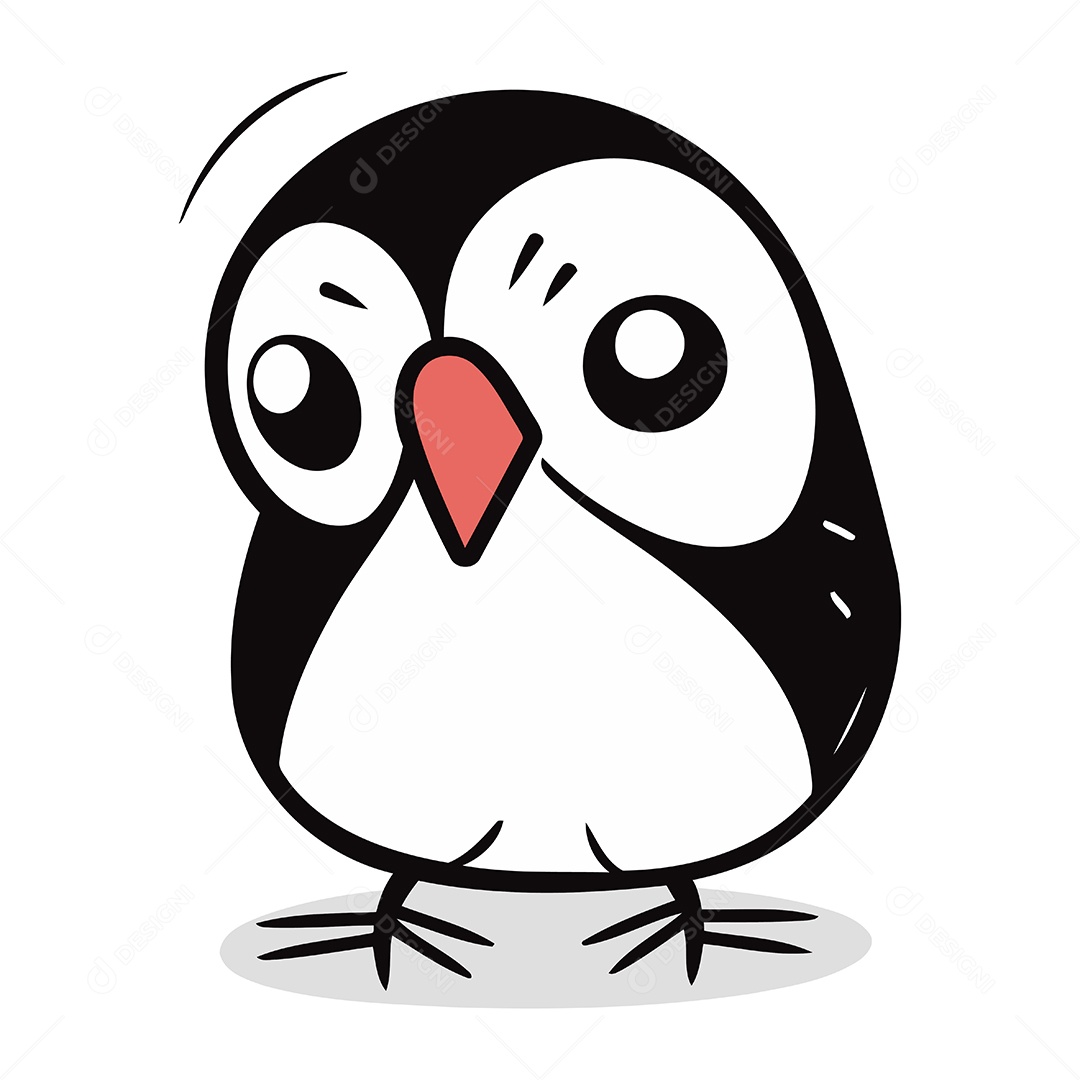 Pinguim de Desenho Animado Ilustração Vetor EPS
