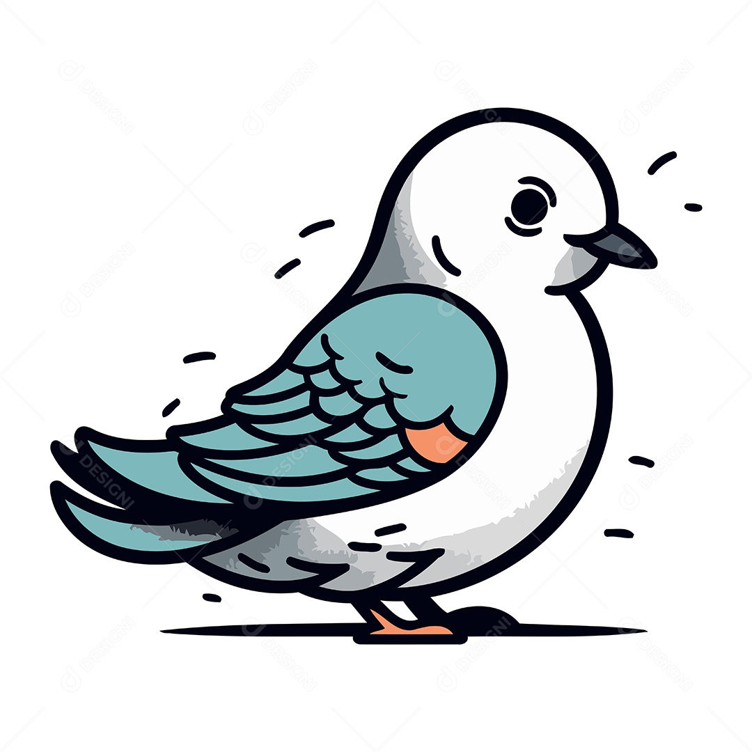 Pombo de Desenho Animado Ilustração Vetor EPS