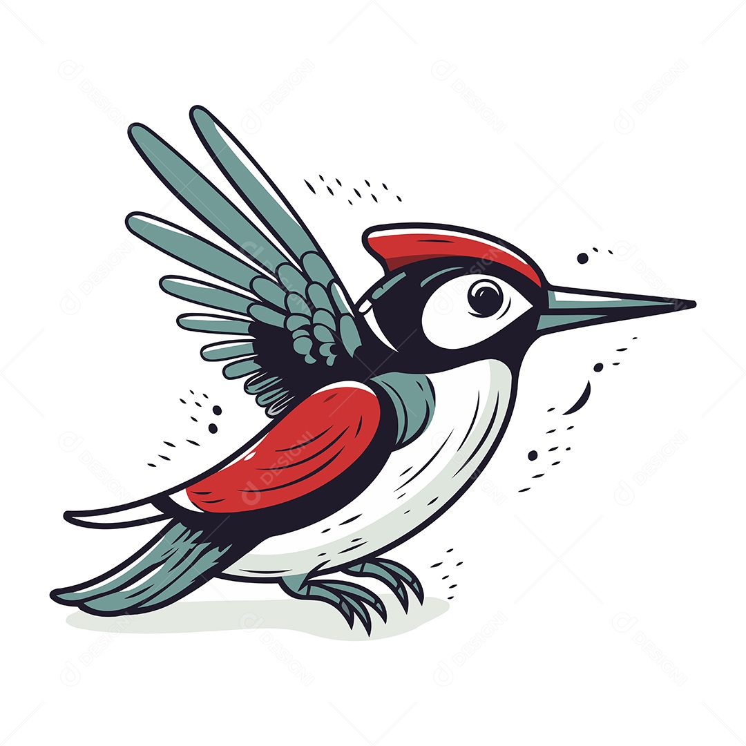 Pica Pau de Desenho Animado Ilustração Vetor EPS