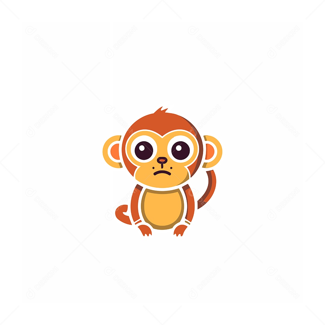 Macaco de Desenho Animado Ilustração Vetor EPS