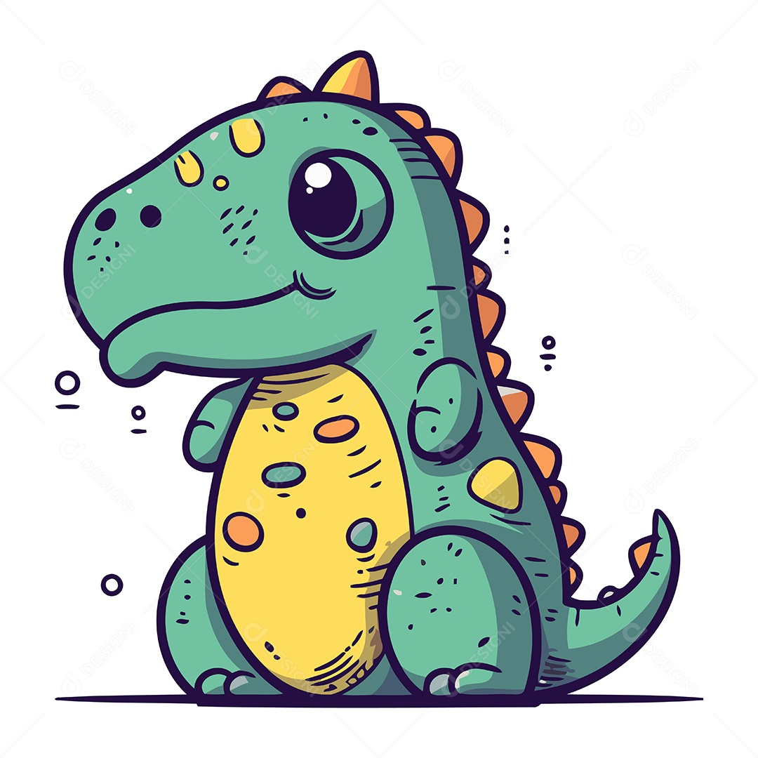 Dinossauro de Desenho Animado Ilustração Vetor EPS