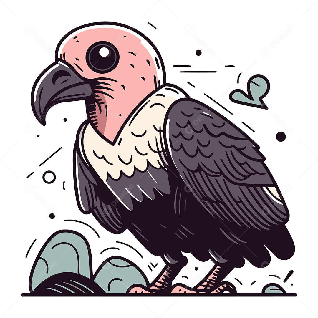 Abutre de Desenho Animado Ilustração Vetor EPS