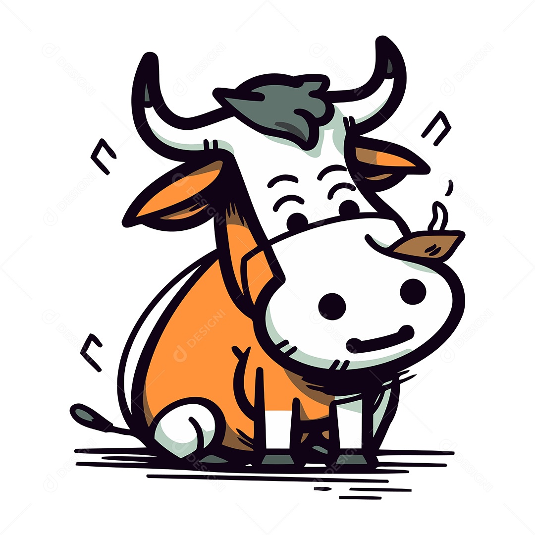 Vaca de Desenho Animado Ilustração Vetor EPS