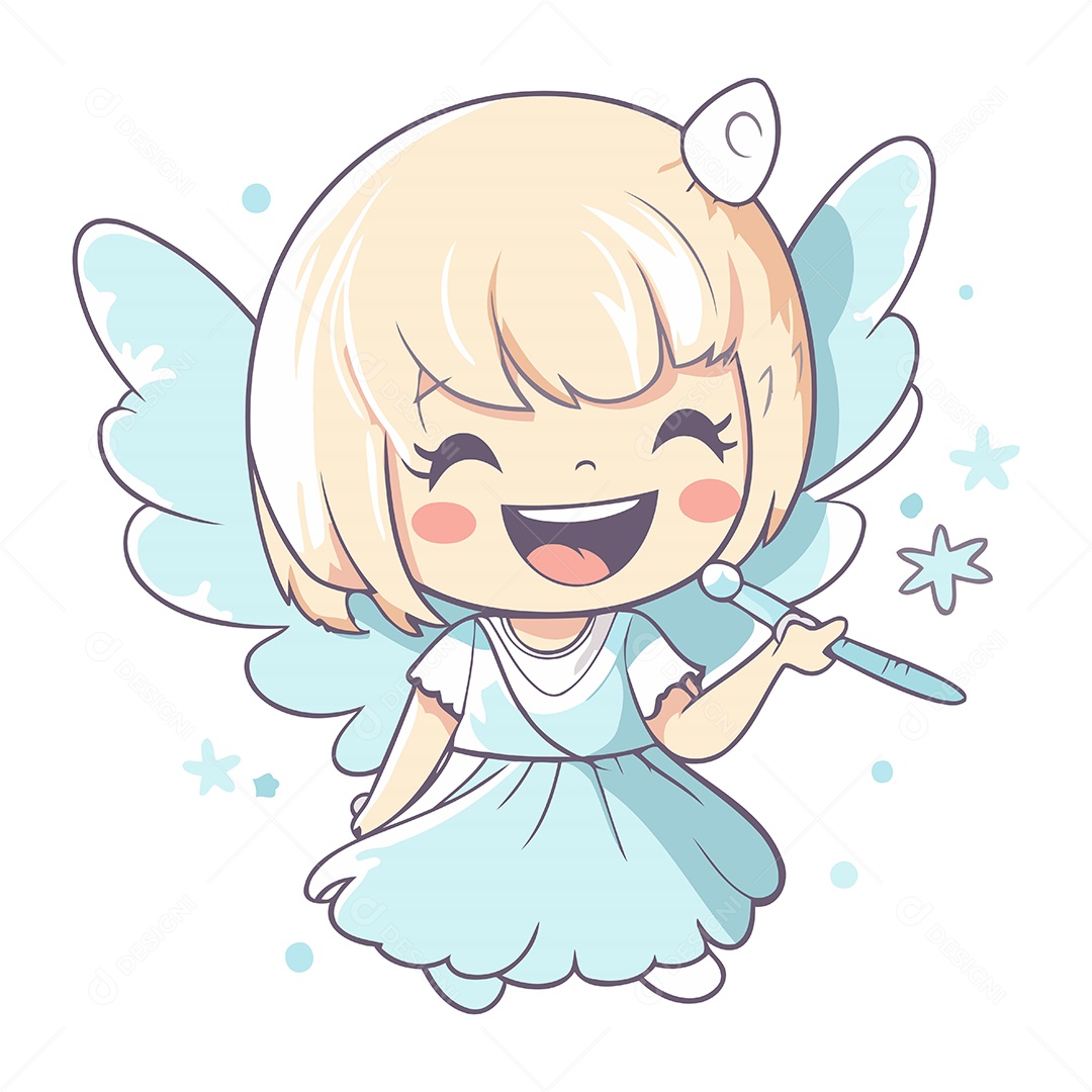 Anjo de Desenho Animado Ilustração Vetor EPS