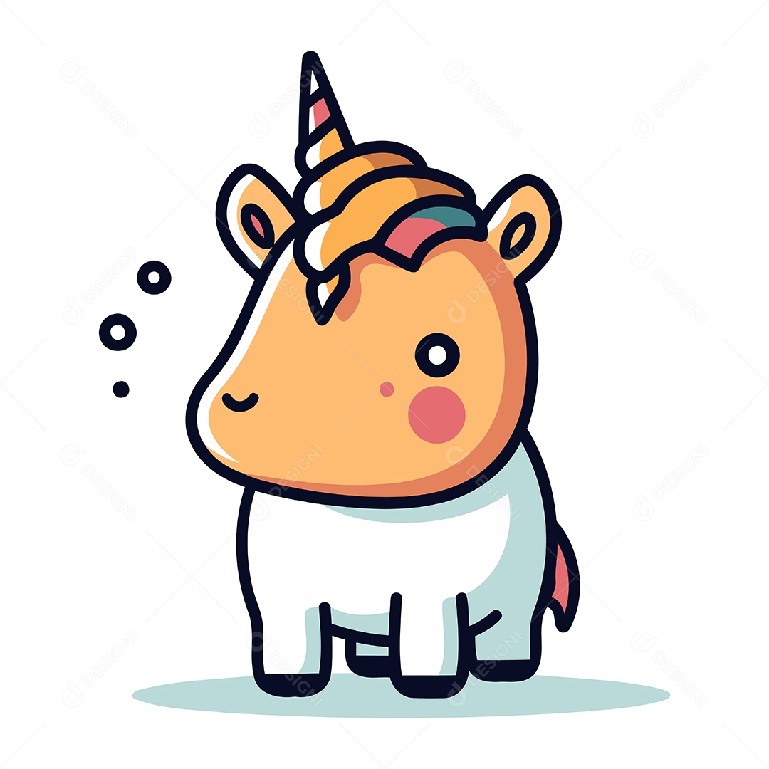 Unicórnio de Desenho Animado Ilustração Vetor EPS