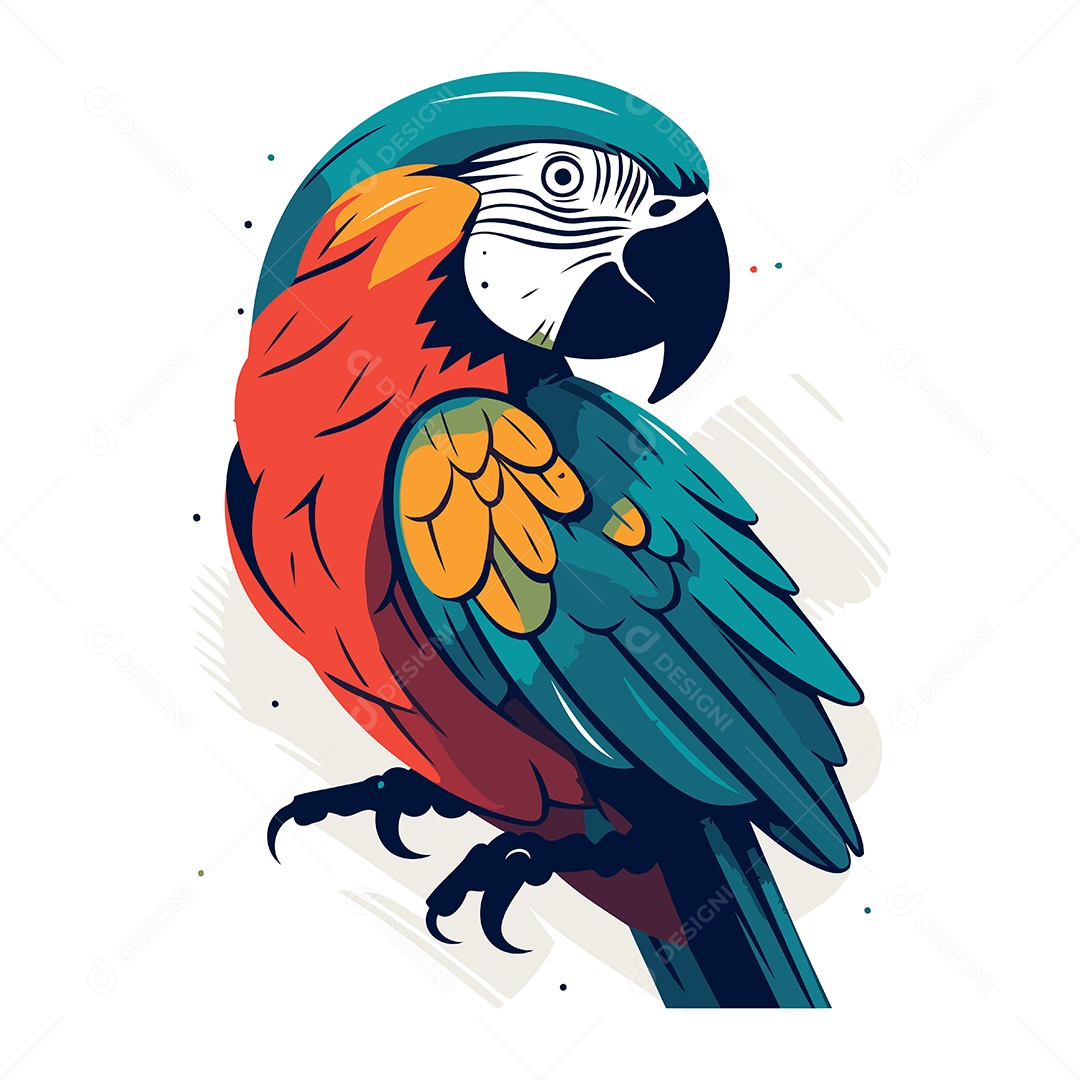 Arara de Desenho Animado Ilustração Vetor EPS