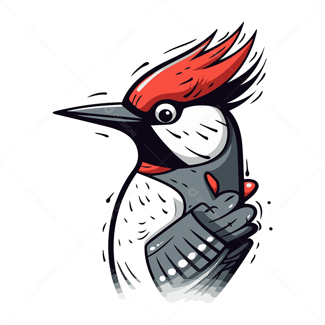 Pica Pau de Desenho Animado Ilustração Vetor EPS