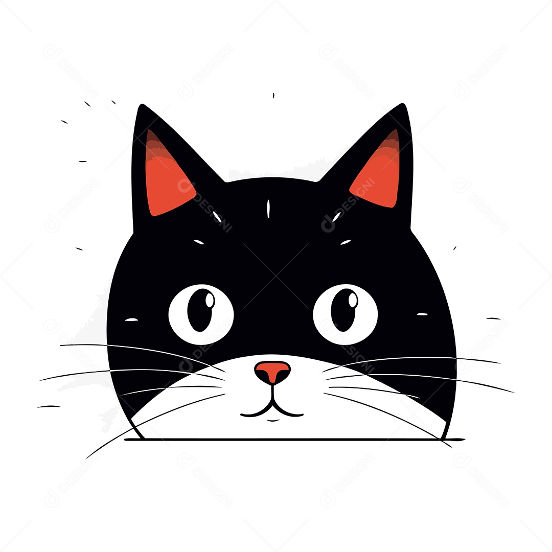 Gato de Desenho Animado Ilustração Vetor EPS