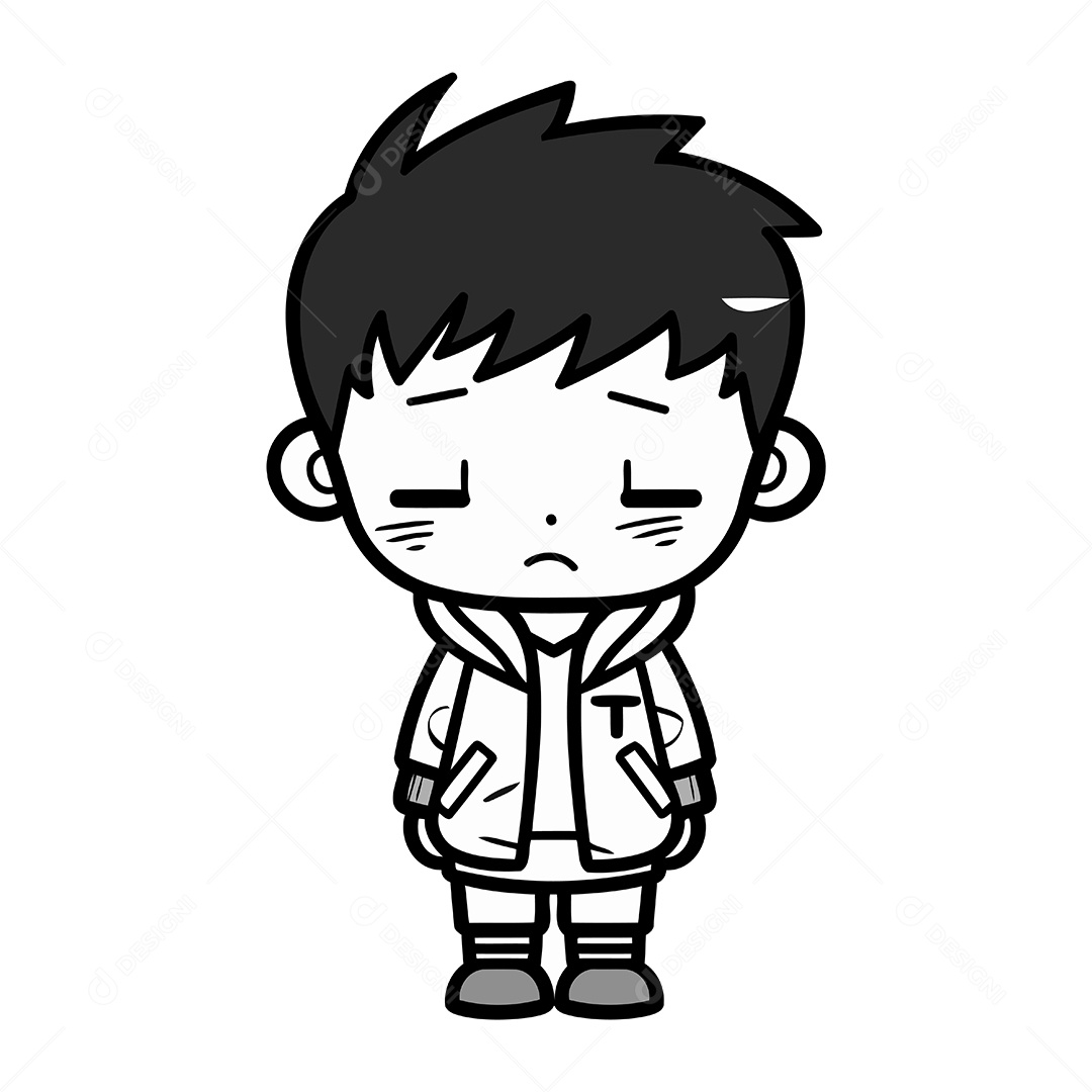 Menina de Desenho Animado Ilustração Vetor EPS