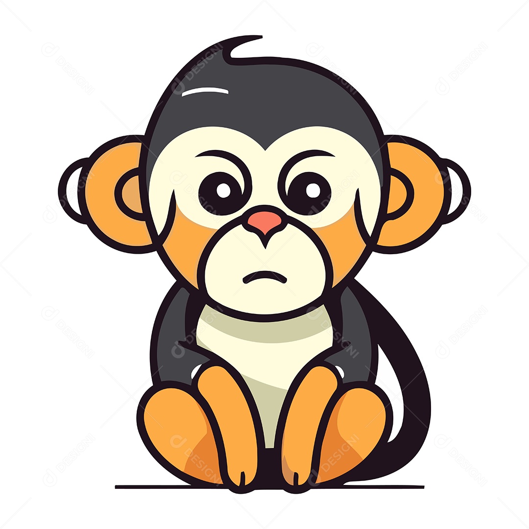 Macaco de Desenho Animado Ilustração Vetor EPS